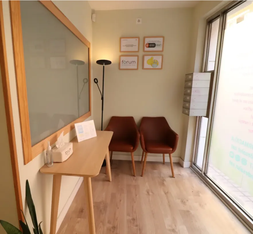 Zona d’entrada del coworking sanitari Fòrum de Salut a Barcelona